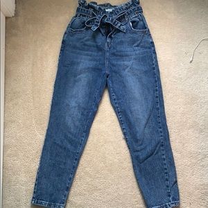 Paper bag tie jeans